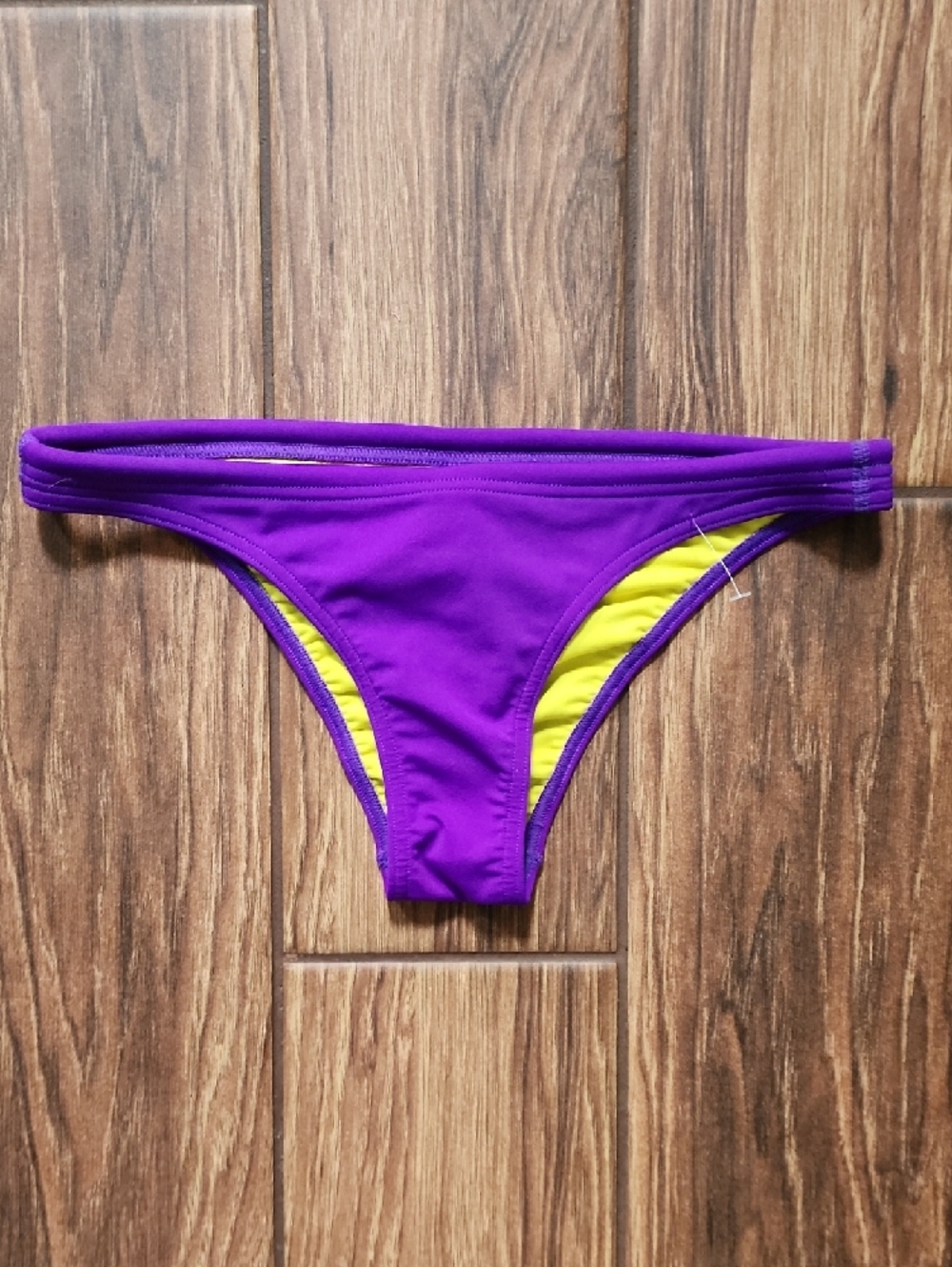Arena Purple Swim Bottoms with Yellow Lining and Logo